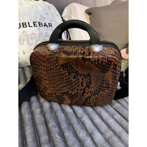 Vintage , Heys Cosmetic Train case, Snakeskin pattern